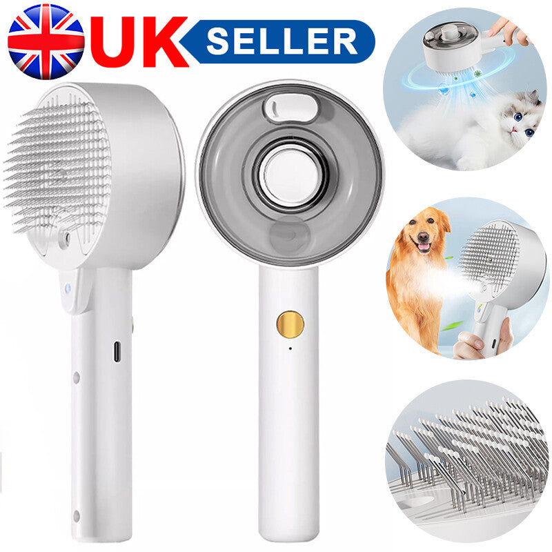 4 In 1 Cat Steam Brush – Electric Pet Grooming Comb | Hair Removal, Steam, Massage for Cats & Dogs