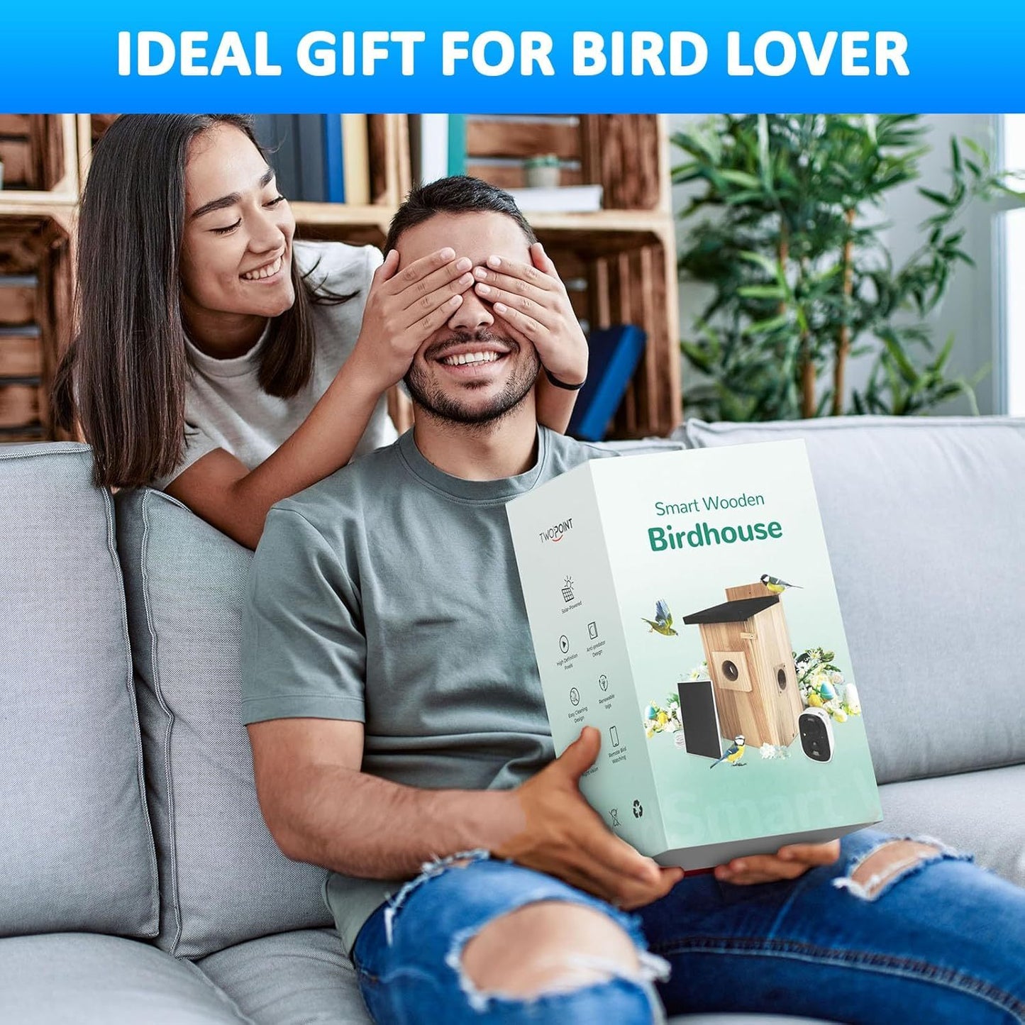 Solar Powered Smart Birdhouse | 4MP Camera for Outdoors