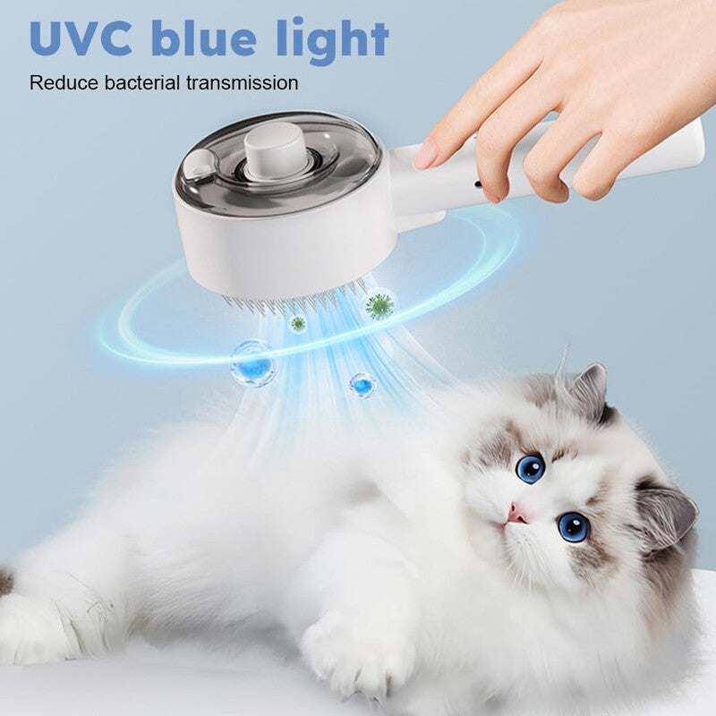 4 In 1 Cat Steam Brush – Electric Pet Grooming Comb | Hair Removal, Steam, Massage for Cats & Dogs