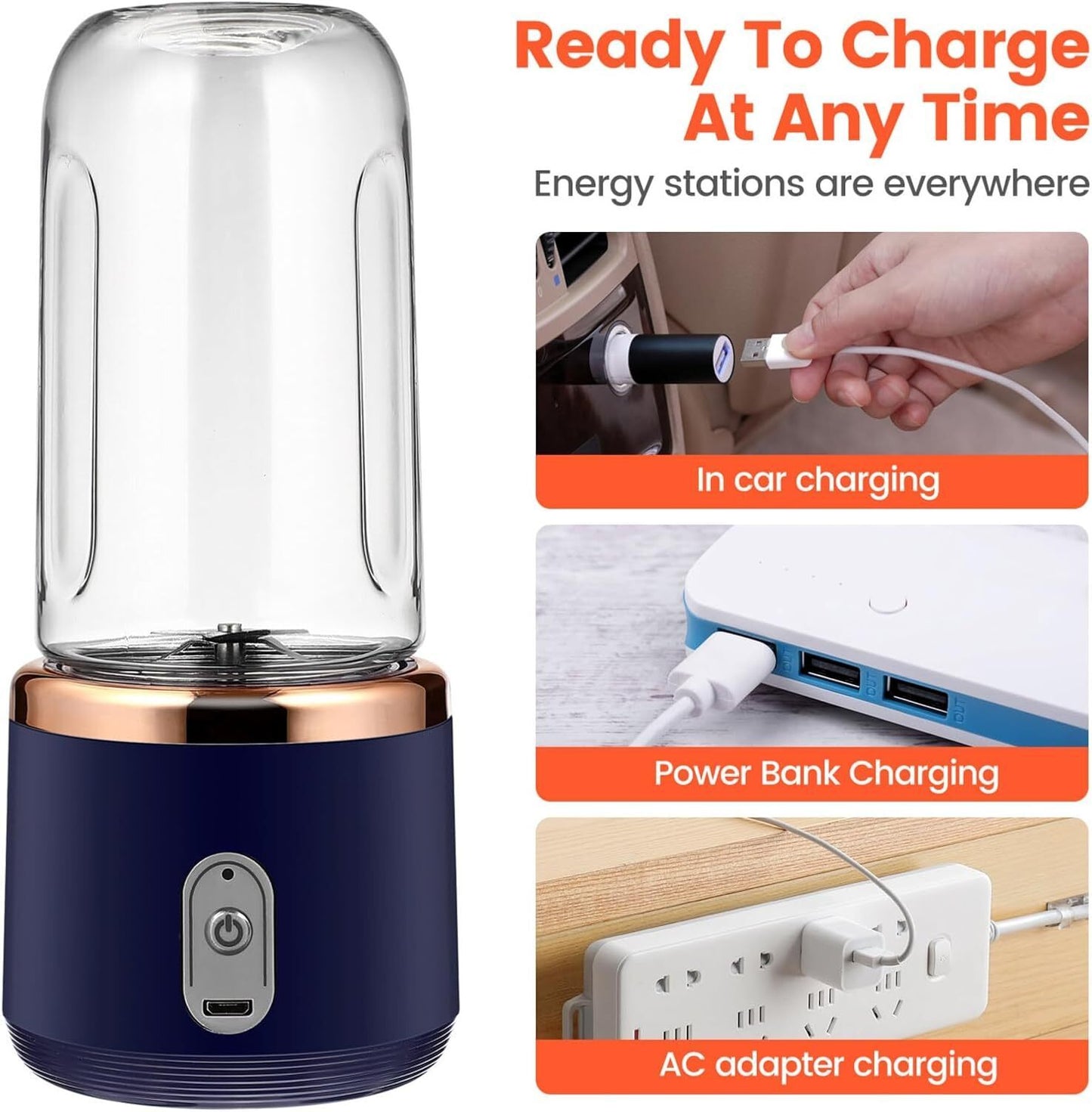 Rechargeable Portable Juicer – Electric Smoothie Blender