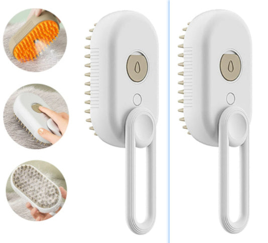 Electric Steam Brush for Cats & Dogs – 3-in-1 Grooming